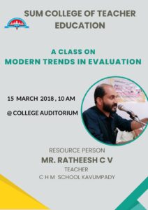 A class on modern trends in Evaluation. Ratheesh V.V