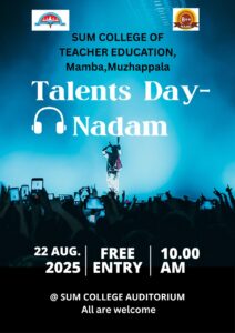 Talents day 2025-26 Batch on 22/08/2025 10 to 3.30