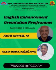 English Enhancement Orientation Program on 07/10/2025 At SUM Auditorium